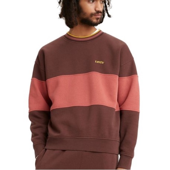 LEVI’S Mens Colorblock Crew Neck Sweatshirt Size SMALL S NEW - Picture 3 of 6